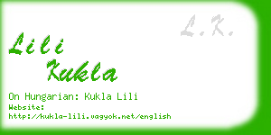 lili kukla business card